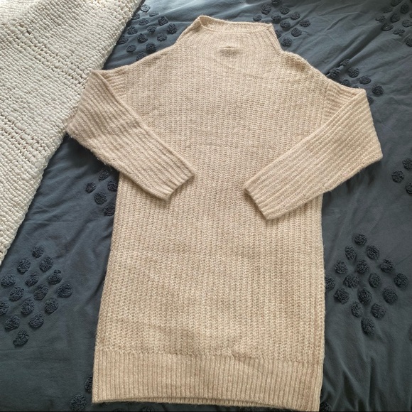 Topshop cable knit midi jumper dress in ivory - Picture 4 of 8